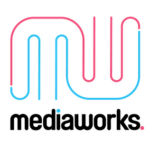 red and blue icon logo