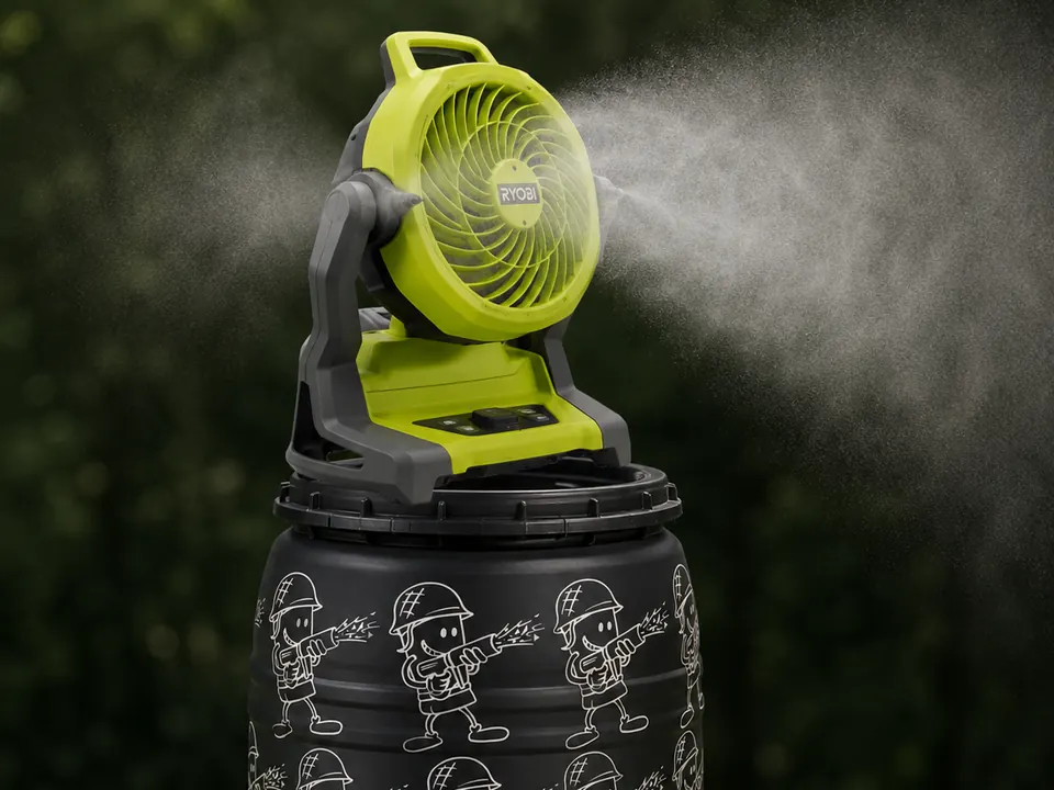 single misting station green and grey for all event types